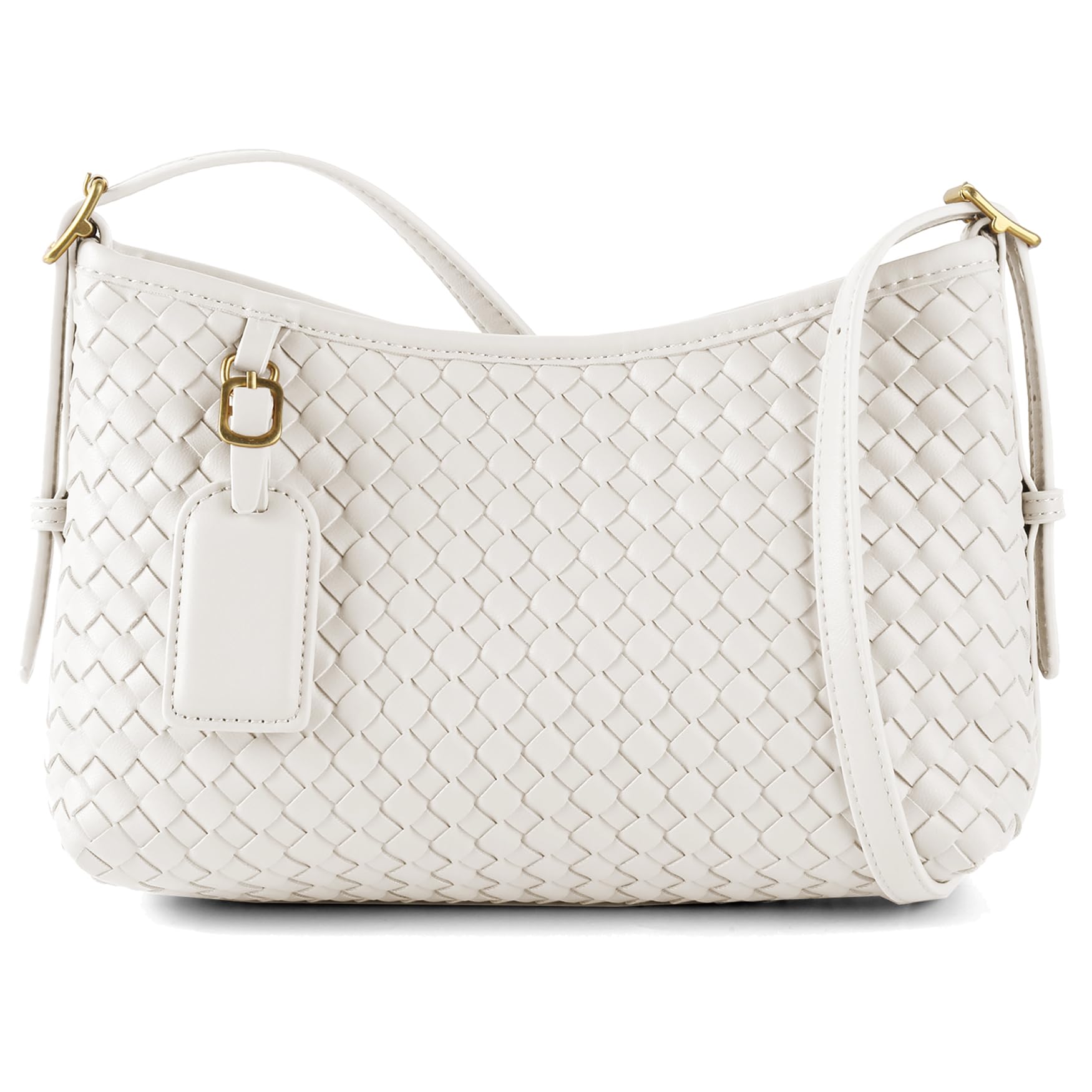 ZEDIUH Woven Crossbody Bag with Small Purse, Vegan Leather Shoulder Handbag for Women, Trendy Underarm Satchel Bags