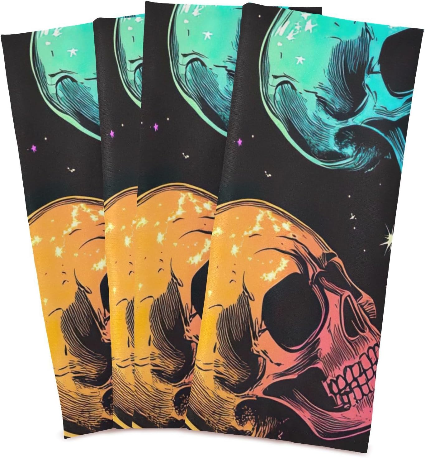 ODAWA Colorful Neon Skulls Dish Towels Kitchen Dishcloth Towels Hand Towels Housewarming Gifts for New Home, Set of 6