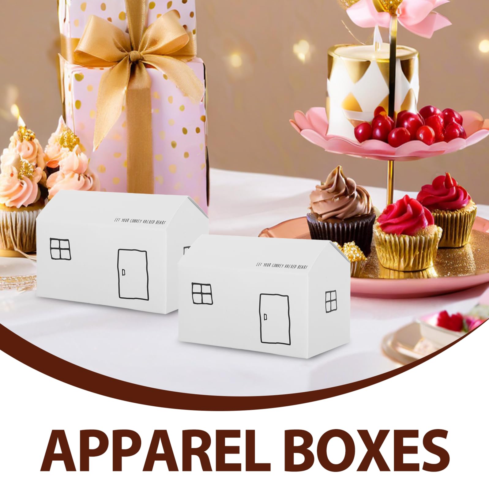 50 pezzi Scatole Regalo Casa Confezione Piccola per Dolci e Caramelle Scatole di Carta per Feste Matrimonio e Natale Facili da Montare Design Elegante e Protettivo