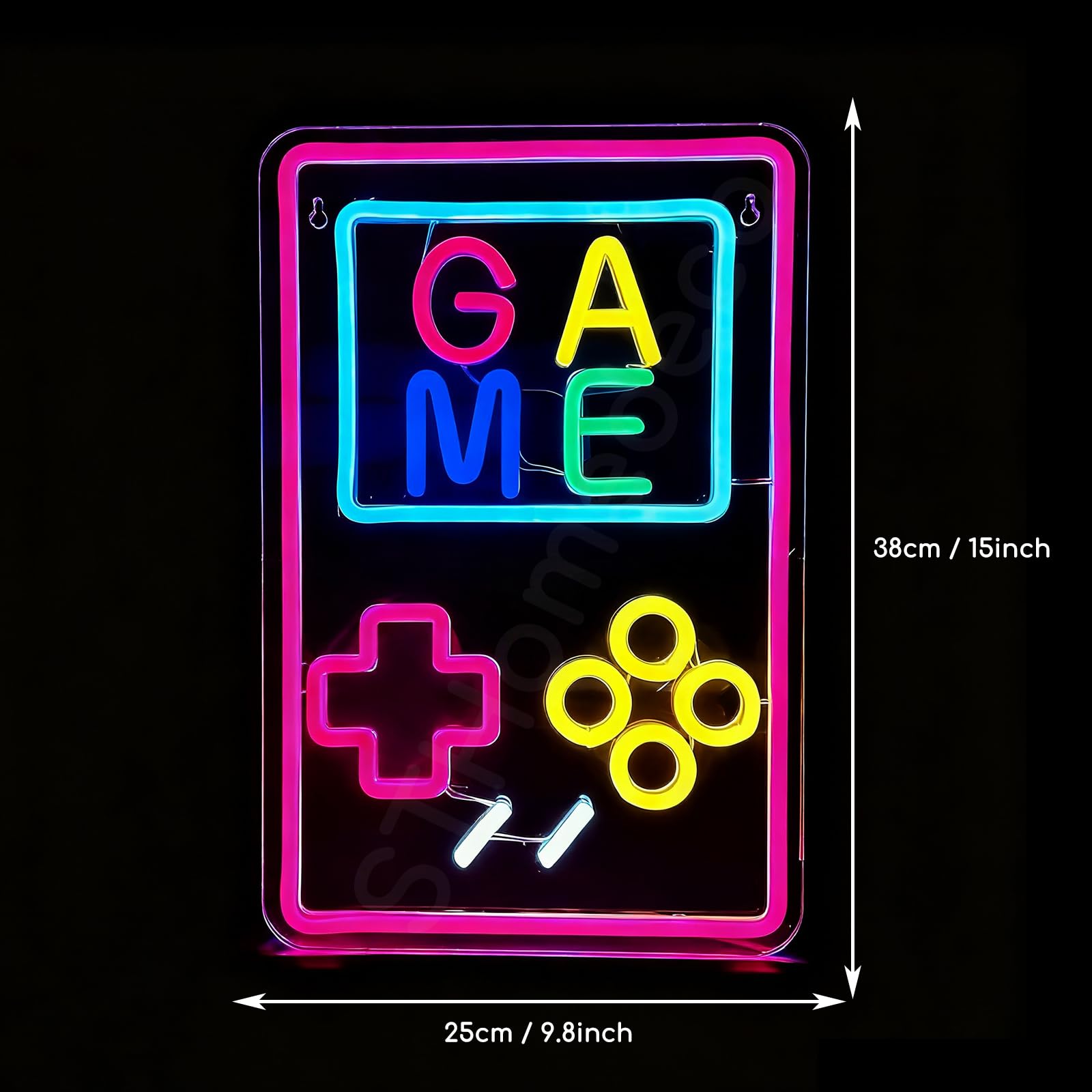 Neon Gaming LED USB lampa do sypialni i pokoju zabaw (różowa) | Modny design gamingowy, zasilanie USB 5 V, oświetlenie dekoracyjne dla nastolatków, sypialni, biura, pokoju zabaw i przyjęć.