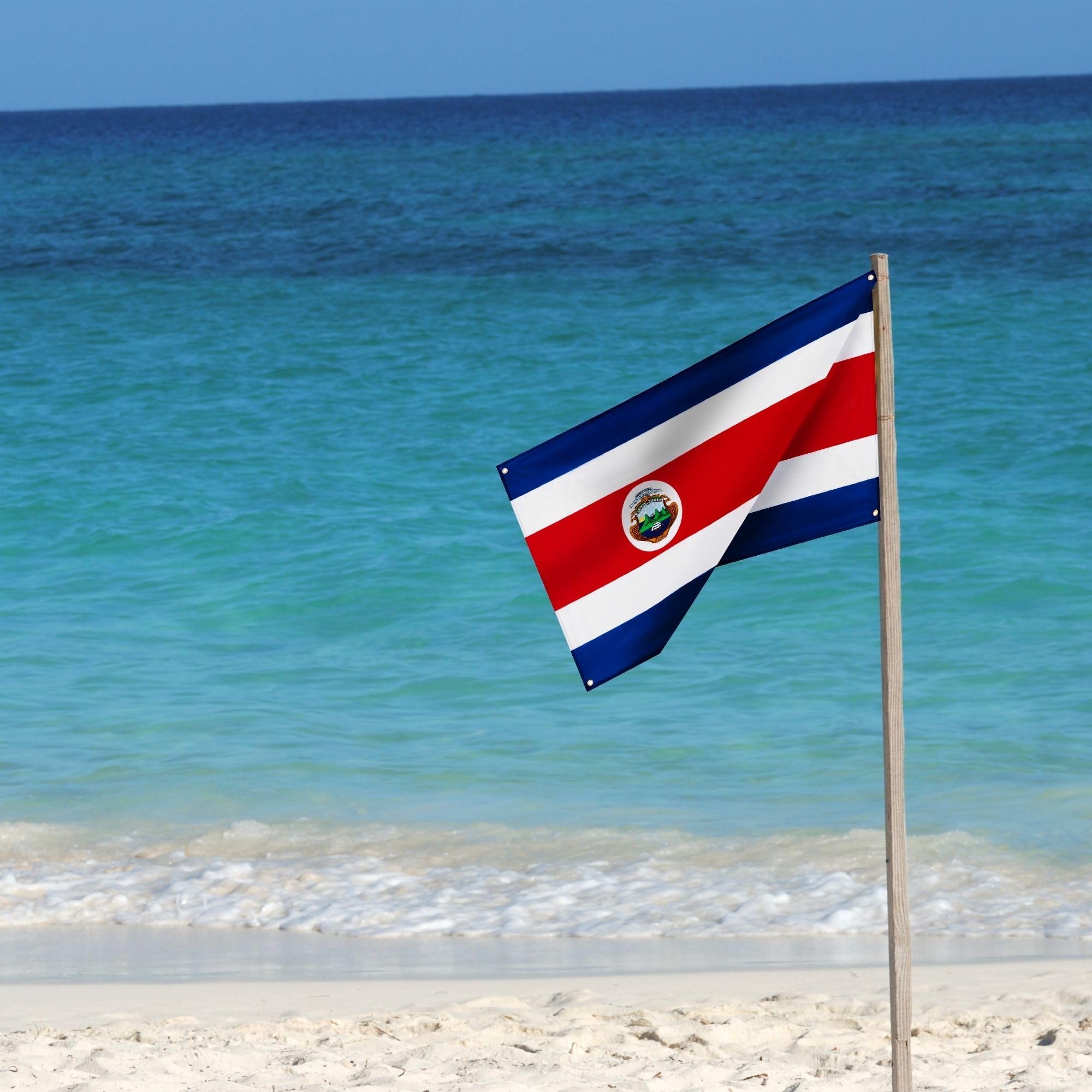 Runesol Costa Rica Flag, 91x152cm, 3ft x 5ft, 4 Grommets, Eyelet In Every Corner, Costa Rican Flag, Tiquicia, Democracy Day - Image 3
