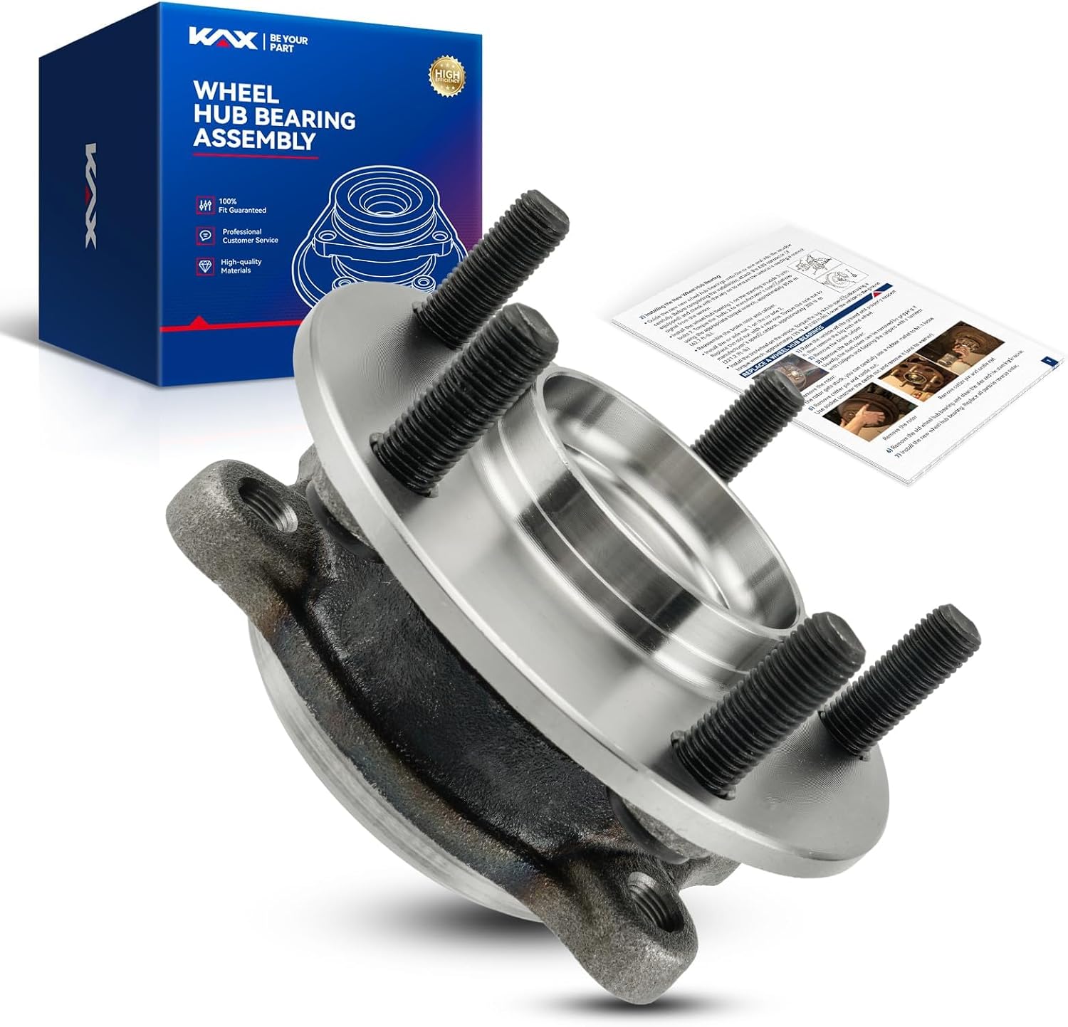 KAX 513354 Front Wheel Bearing and Hub Assembly Compatible with 2014-2018 Mazda 3, 2016-2021 Mazda CX-3,5 Lug 1PC