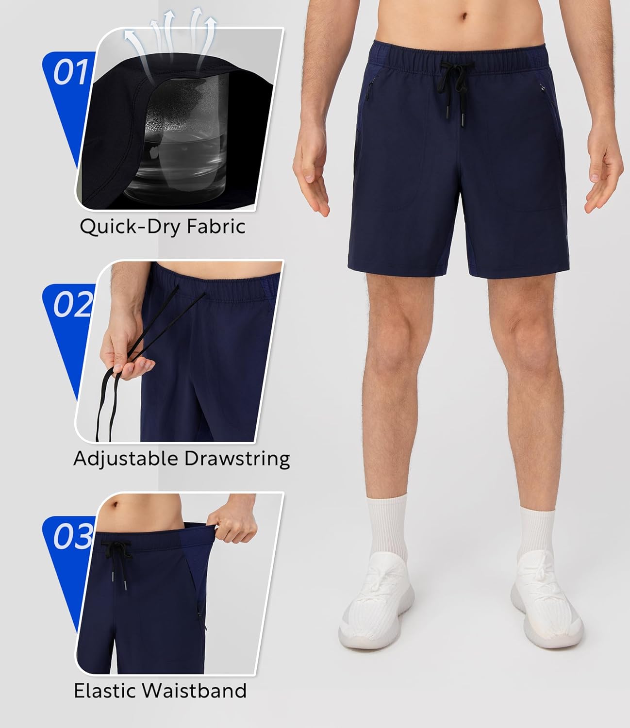 Separatec Men's 2 in 1 Running Shorts with U-Support Compression Liner, Quick Dry Workout Athletic Gym Shorts