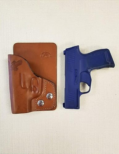 Miniatura 3 de Braids Holsters Cartera de cuero marrón para mano derecha y funda de bolsillo, elige pistola (para modelo de pistolaGlock 42)