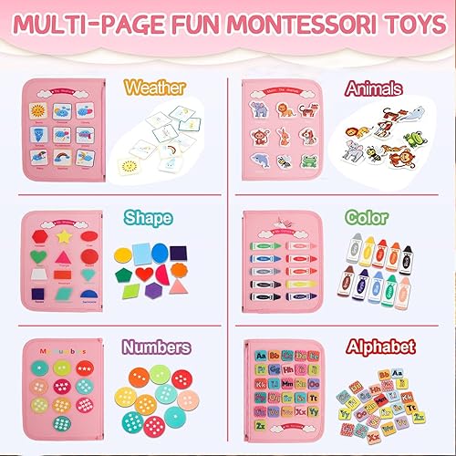 Miniatura 3 de Busy Board - Juguetes Montessori para niños de 1, 2, 3 años, regalo de cumpleaños, actividades de aprendizaje preescolar, juguetes sensoriales,