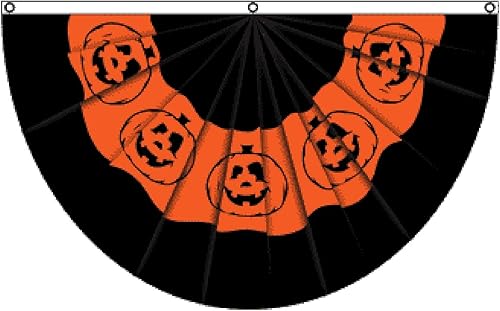 Bandera de banderines de calabaza de Halloween de 5 x 3 pies