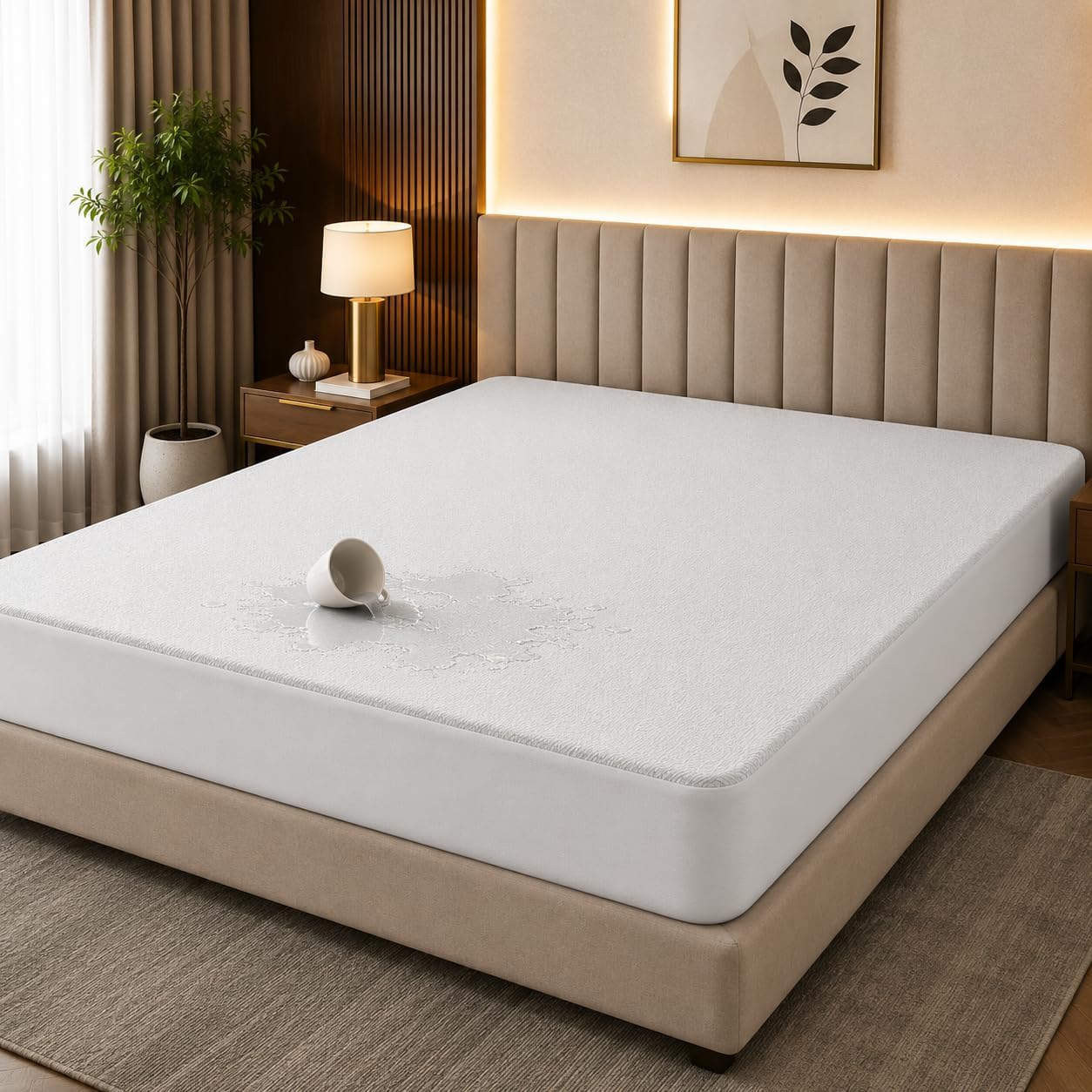 Mattress Protector Single Bed Waterproof Mattress Protector 78x36 Inches | Ultra Soft Cotton Terry, Breathable & Hypoallergenic Fitted Bed Cover โ 6.5x3 Feet, White