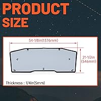 Vista 4 de Kojem Parabrisas trasero compatible con Can-Am Defender HD 5 HD 8 HD 10 MAX Smoke Back Wind Shelter 2016-2023 parabrisas panel trasero