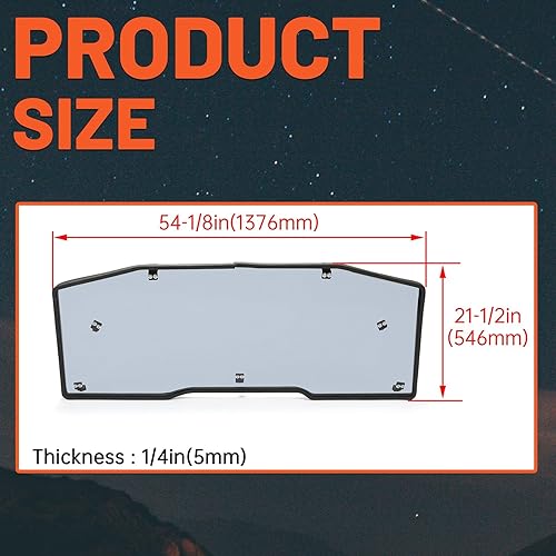 Miniatura 4 de Kojem Parabrisas trasero compatible con Can-Am Defender HD 5 HD 8 HD 10 MAX Smoke Back Wind Shelter 2016-2023 parabrisas panel trasero (ver lista de