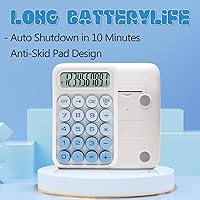 Vista 2 de Calculadora de Interruptor Mecánico, 10 Dígitos, Gran Pantalla LCD, Púrpura, Teclas Grandes, Estética