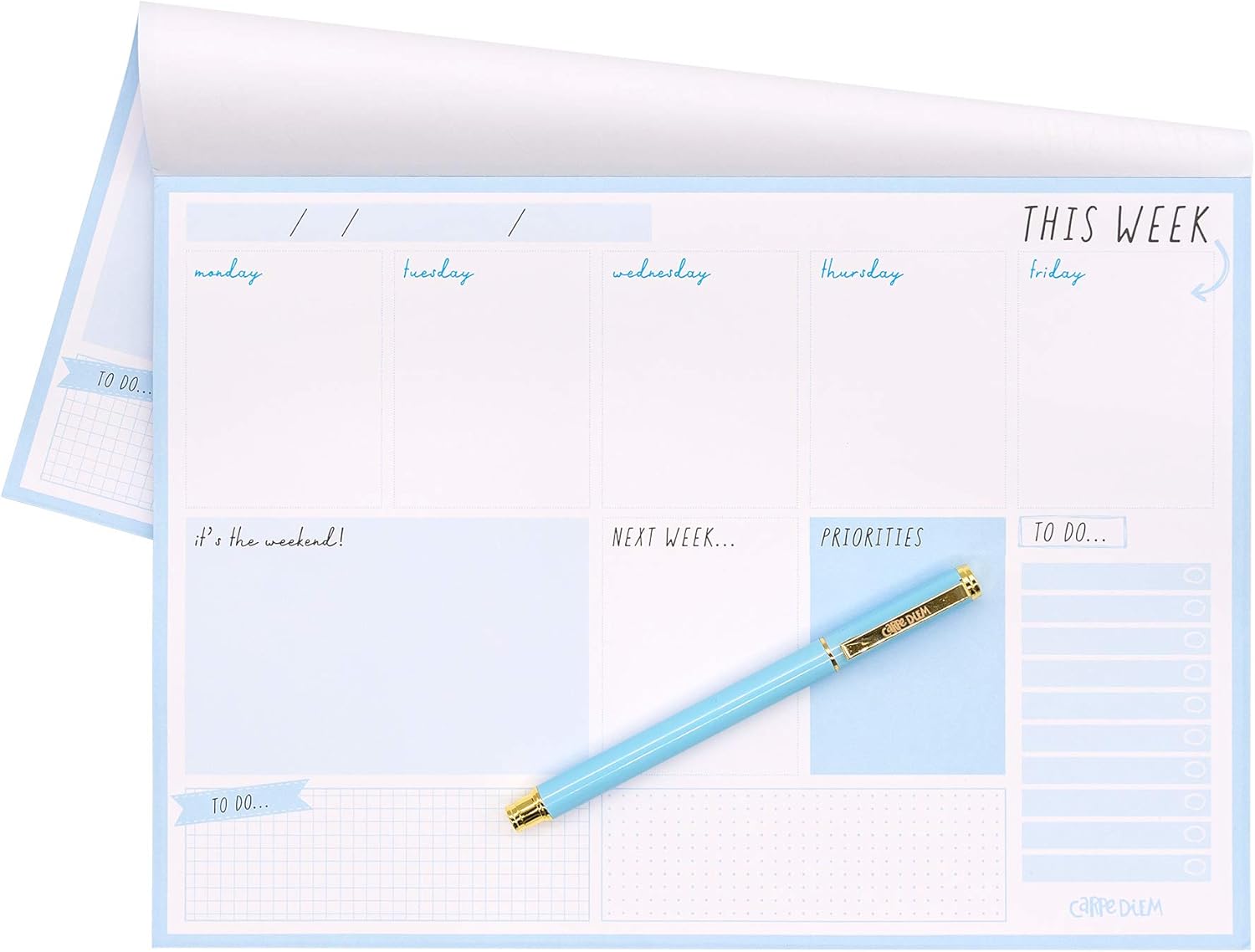 Pukka Pad, Carpe Diem, Weekly Planner Pad, Sky Blue
