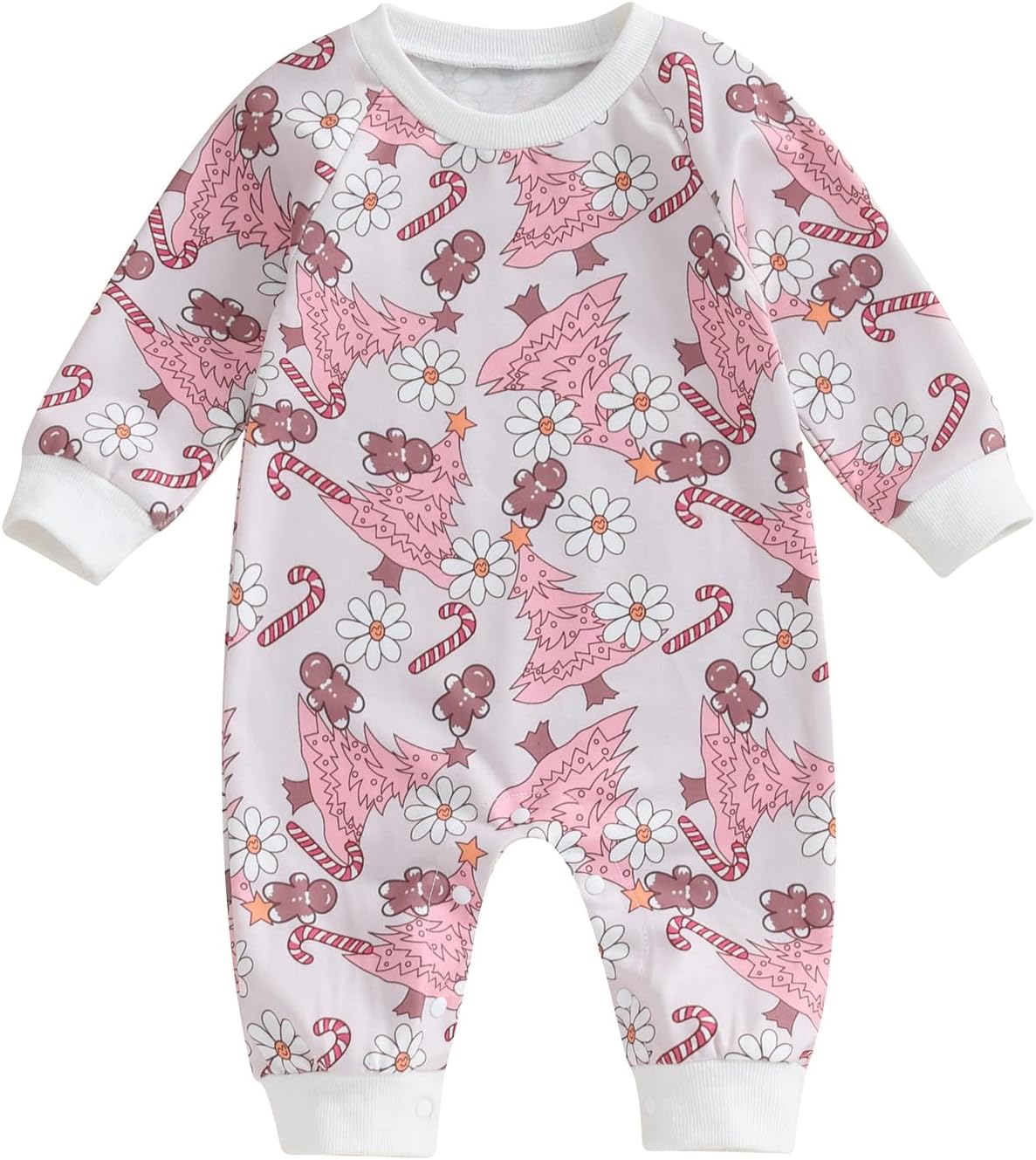 Newborn Baby Girl Boy Christmas Outfit Long Sleeve Romper Jumpsuit Bodysuit Santa Infant Fall Winter Clothes