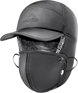 Winter Trapper Hats for Men Warm Trooper Hunting Hat with Ear Flaps Windproof Mask Ushanka Hat for Women