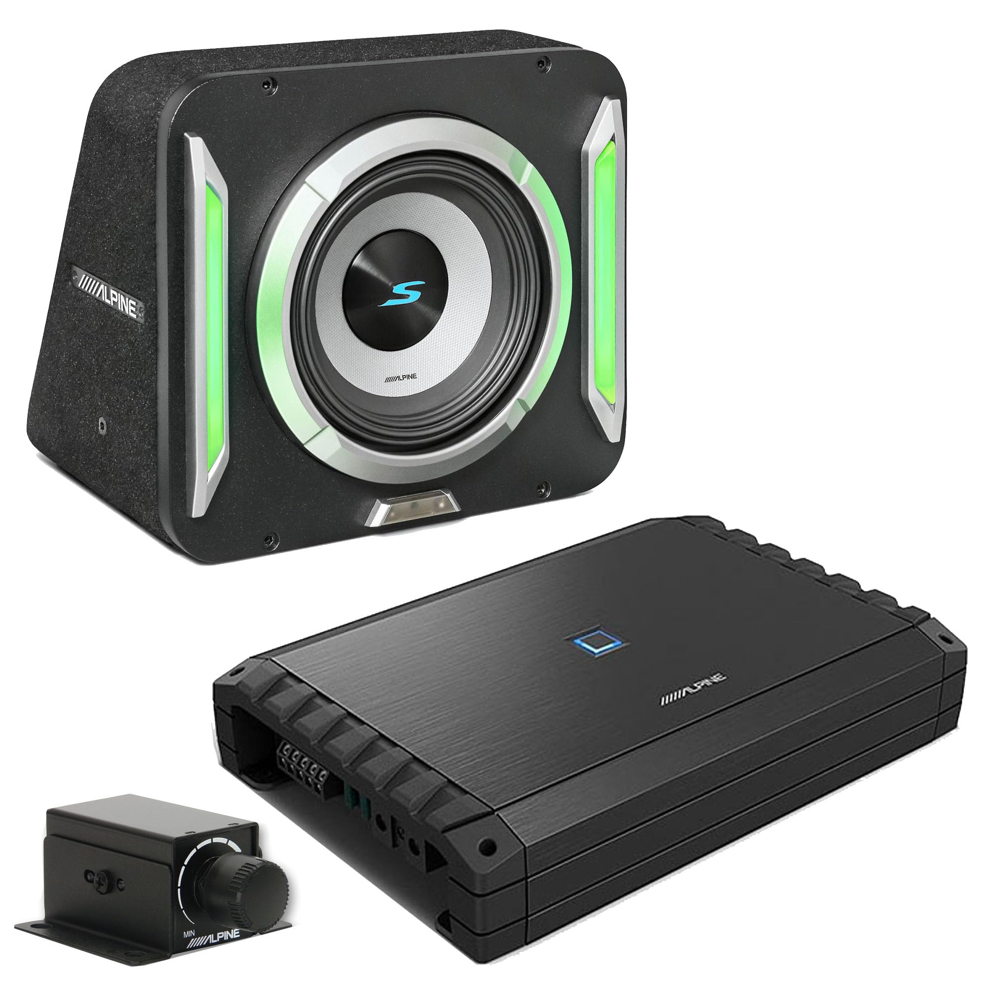 Alpine S2-A55V S-Series 5-Channel Amp/Rux Knob & S2-SB12 12