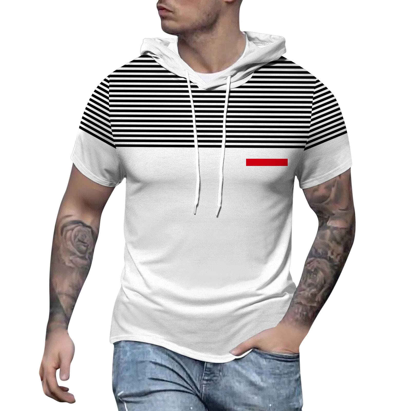 iTNHFP Men's Fashion Casual Tops Shirt Turn-Down Collar Button Spring Summer Blouse Beach Printed Short Sleeve Top Shirt Collar T Shirt
