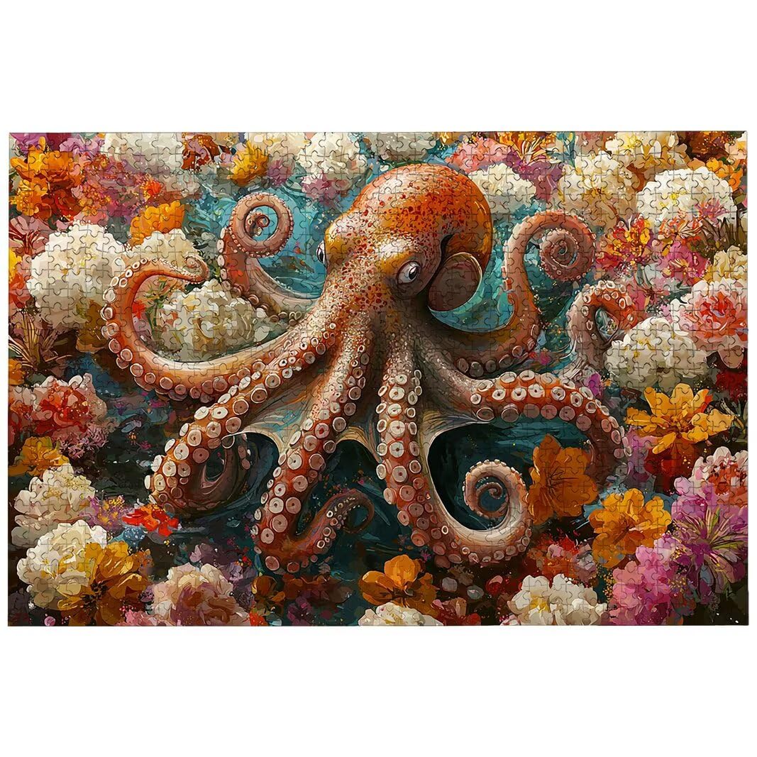 Ośmiornica dla dorosłych 6000, 6000 puzzli dla dorosłych, 179,5 x 105,5 cm, twarde, niemożliwe, drewniane puzzle, wymagająca gra dla całej rodziny, wystrój domu, motyw: (zwierzę), -7273