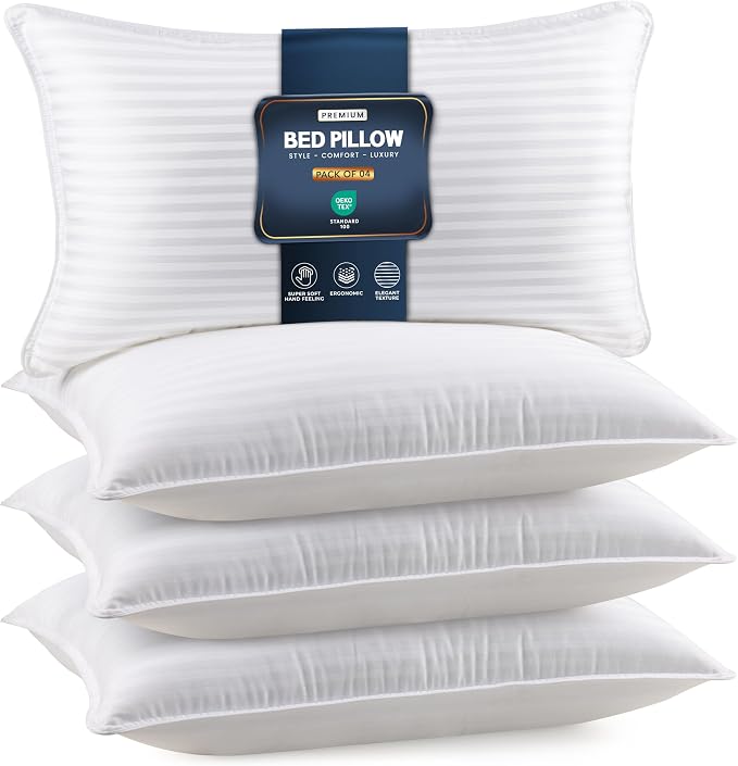 Utopia Bedding Bed Pillows for Sleeping King Size (White), Set of 2, Down Alternative Pillow for Sleeping, Cooling Hotel Quality Pillow Set for Back, Stomach or Side Sleepers