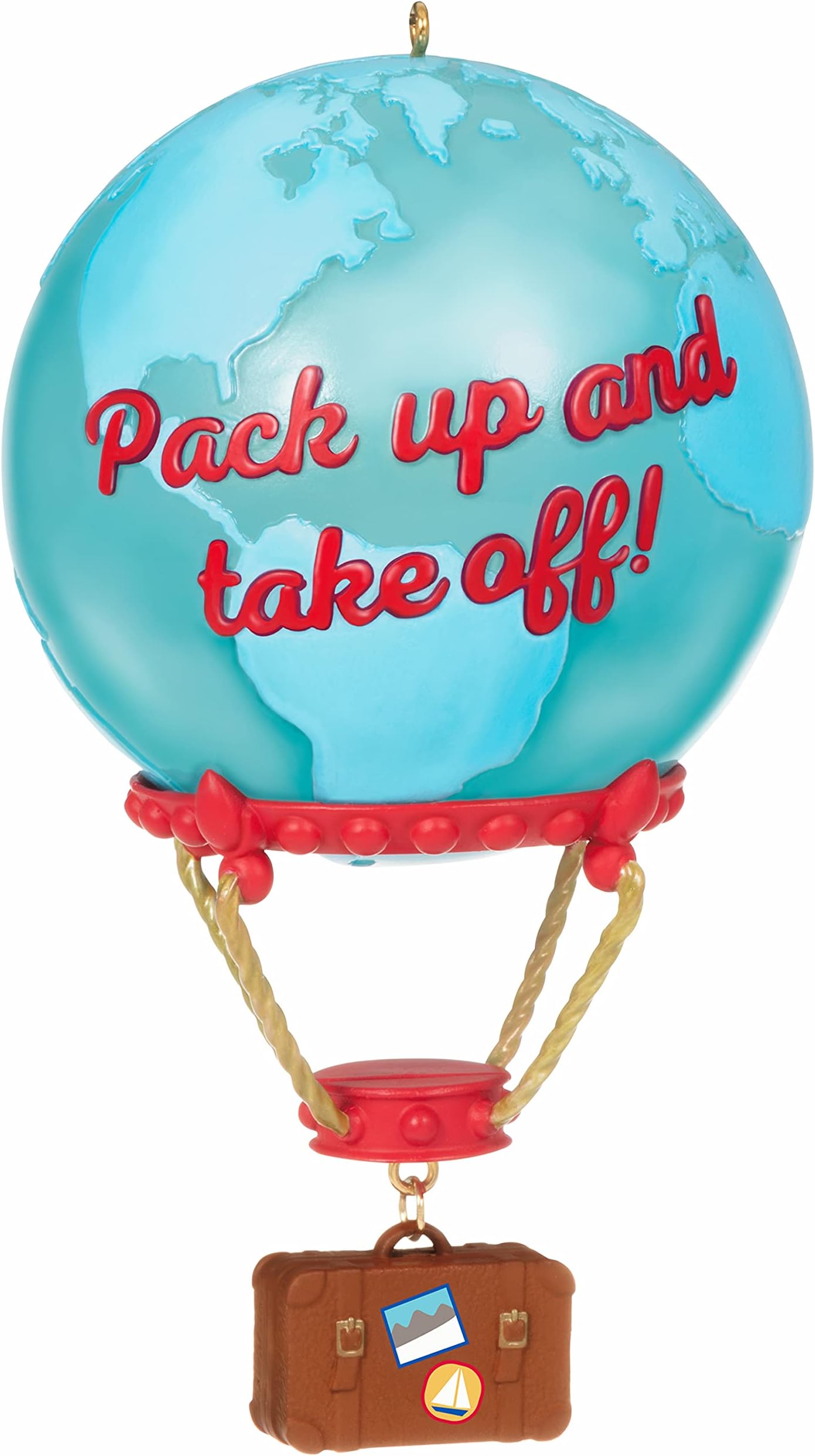 Christmas Ornament 2021, Up and Away Globe Hot Air Balloon Travel