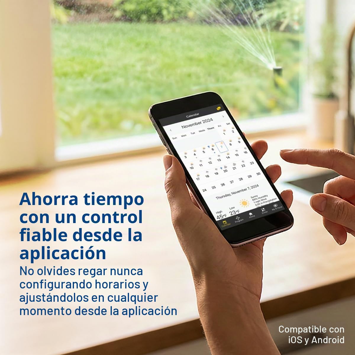 Orbit 57946 B-hyve - Controlador Inteligente de Sistema de rociadores WiFi para Interiores y Exteriores de 6 Estaciones
