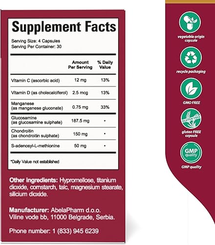 Miniatura 2 de Exedol Z-globex Cápsulas de glucosamina de condroitina. Apoya las articulaciones y ayuda a la regeneración del cartílago, 120 unidades. Condroitina