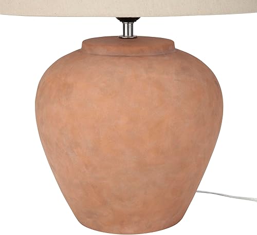 Miniatura 6 de Nourison Home Lámpara de mesa rústica de cerámica de terracota de 20 pulgadas para dormitorio, sala de estar, consola, entrada