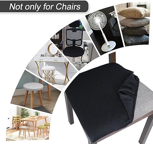 Miniatura 4 de SearchI Juego de 4 fundas de asiento para sillas de comedor, fundas de asiento elásticas de jacquard para sillas, extraíbles y lavables, fundas de