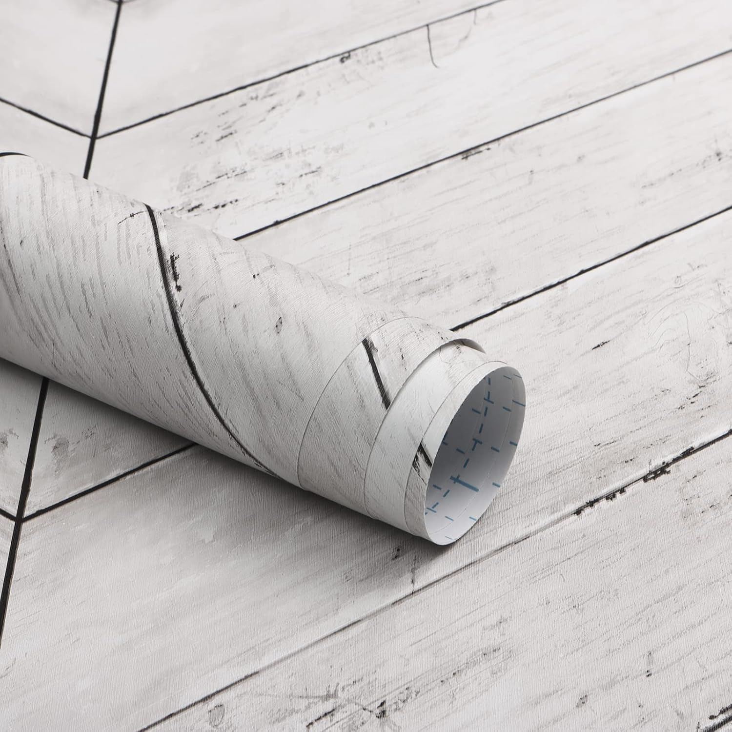 Peel and Stick Wallpaper White Gray Distressed Wood Plank Removable Wallpaper Herringbone Self-Adhesive Contact Paper for Wall Covering Kitchen Bathroom Backsplash Decorative 78.7in x 16.8in Upgrade