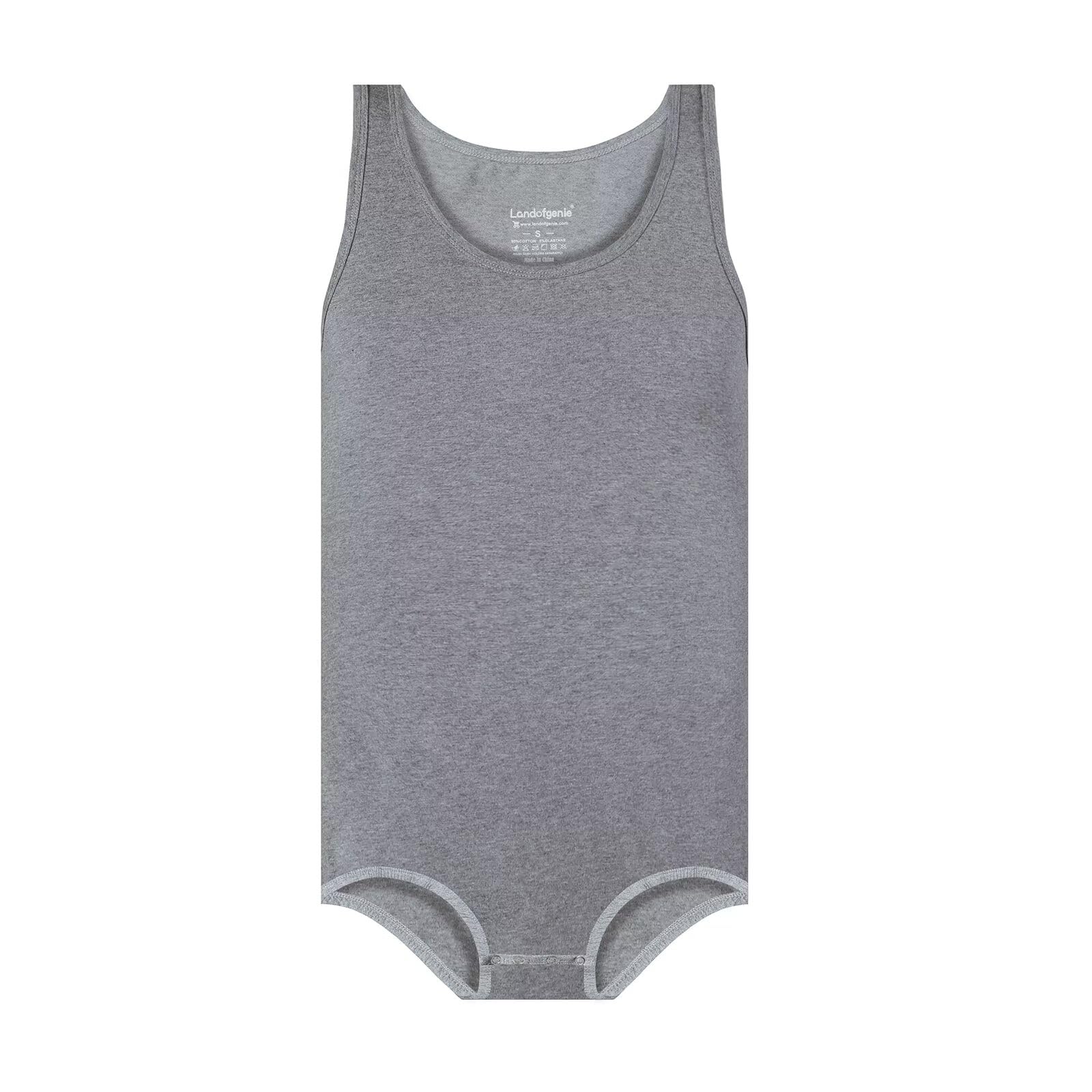 Landofgenie Chaleco Sin Mangas para Hombre Body De Una Pieza Pijama De Algodón Onesie Romper para Adultos