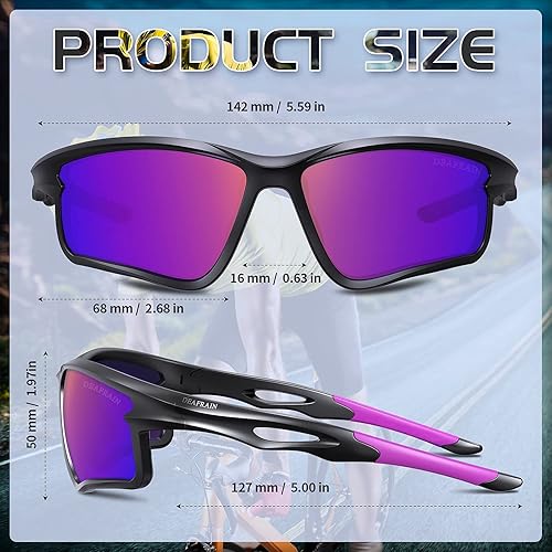 Miniatura 2 de Lentes de sol deportivos polarizados para hombres y mujeres, ciclismo, correr, conducir, pesca, TR90, marco irrompible, protección UV