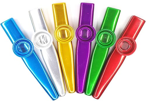 Miniatura 4 de 26 Kazoos de metal con 20 diafragmas de flauta Kazoo, instrumentos musicales, buen regalo para niños, un buen compañero para ukelele, violín,