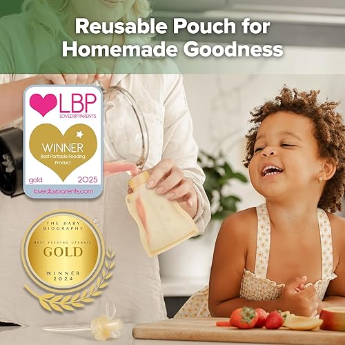 Miniatura 2 de haakaa Bolsa reutilizable para alimentos para bebés, bolsas reutilizables para niños pequeños, bolsa exprimible, congelador lavable - Haz alimentos