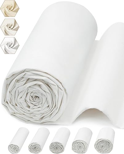 Miniatura 7 de FIVEIZERO The Yard - Tela de muselina 100 % algodón, 63 pulgadas x 1 yarda, material de algodón natural sin blanquear, tela calicó beige