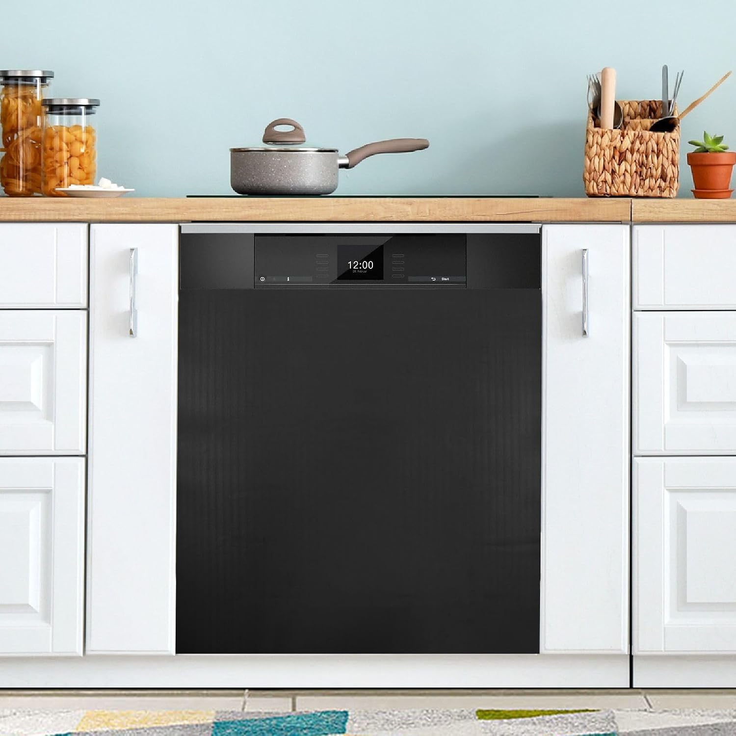Photo 1 of Black Dishwasher Magnet Cover Refrigerator Panel Decal Deco for Cabinet Kitchen Laundry Room Gift 23" x 26 " 