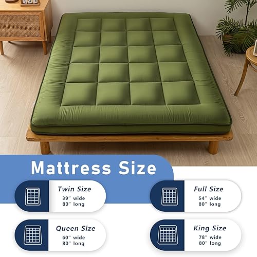 Miniatura 3 de MAXYOYO Colchón japonés de suelo tipo futón, colchón de cama Queen, colchón enrollable, colchoneta para dormir para adultos, colchón plegable a