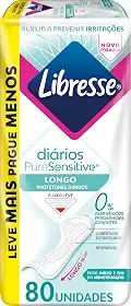 Libresse Pure e Sensitive, Protetor Diário Longo 80 unidades