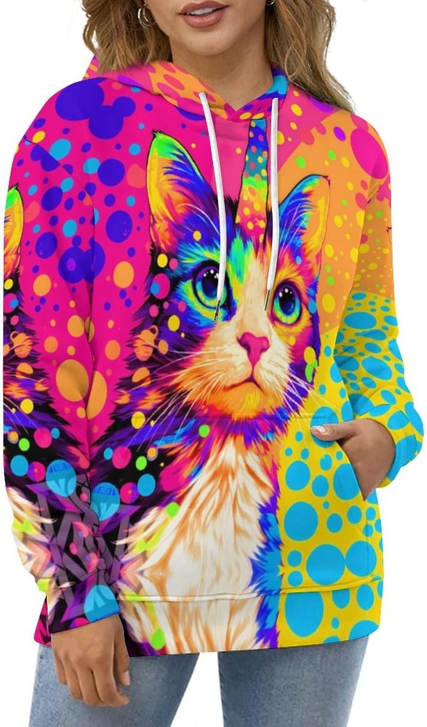 Men's Hoodies Graphic Cool 3D Animal Print Long Sleeve Pullover Hoodie Sweatshirt with Pocket - Image 5