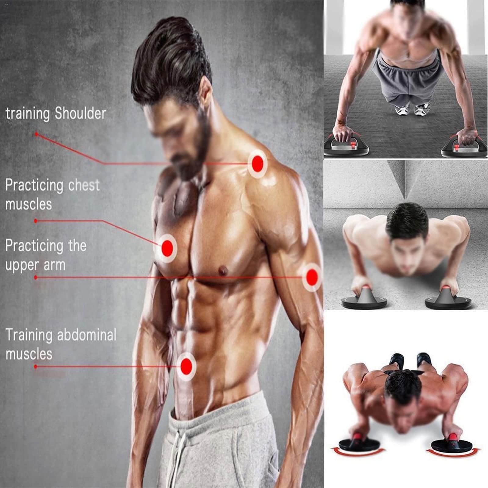 XTYPE Barras redondas Push Up Diseño de flexiones antideslizantes Mango ancho Puños cómodos Equipo de entrenamiento Giratorio Circular Push-up Soporte