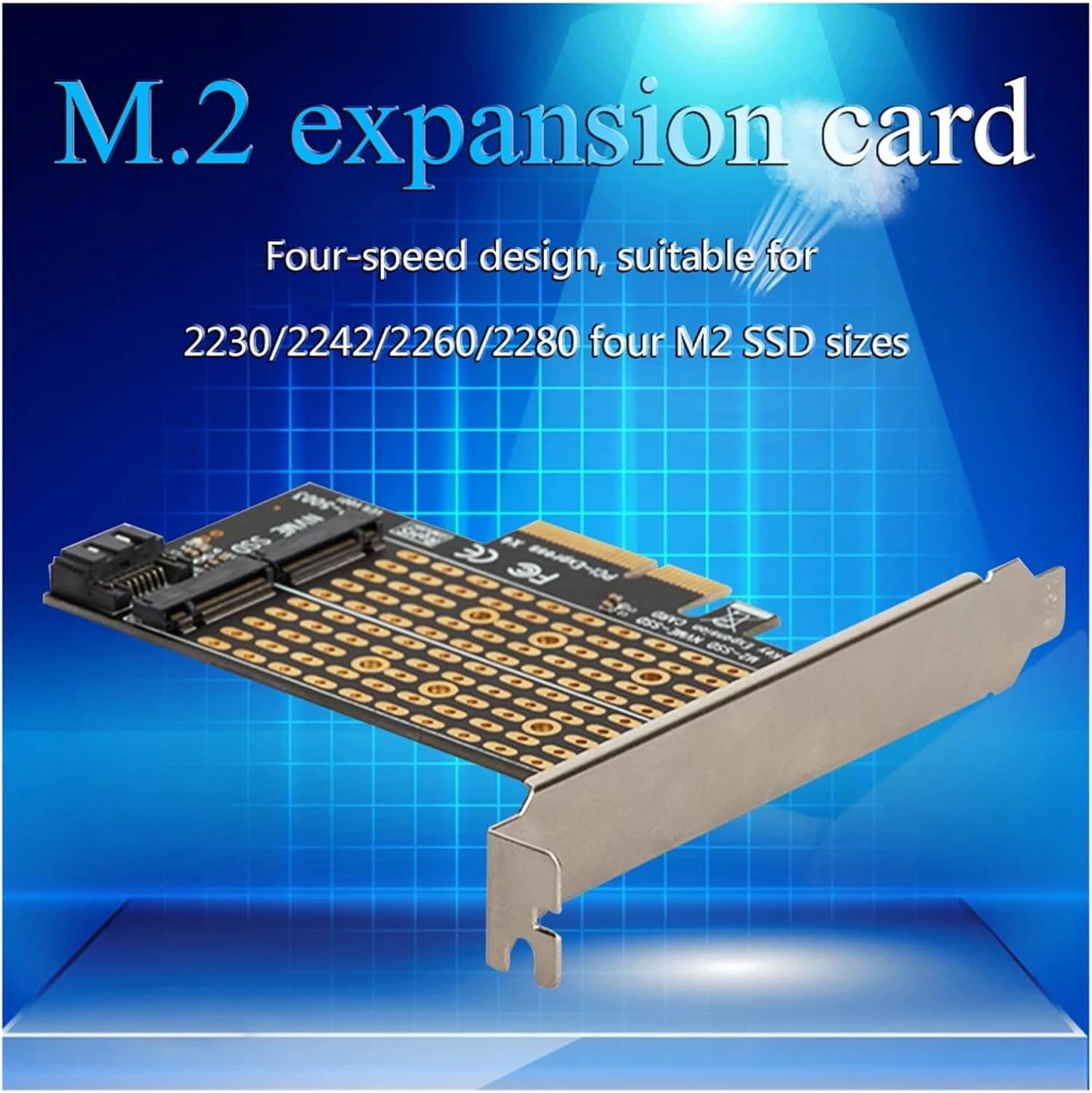 1PCS Dual M.2 To PCI-E 3.0 X4 Adapter Card For M2 SSD Supported Sizes 2230 2242 2260 2280