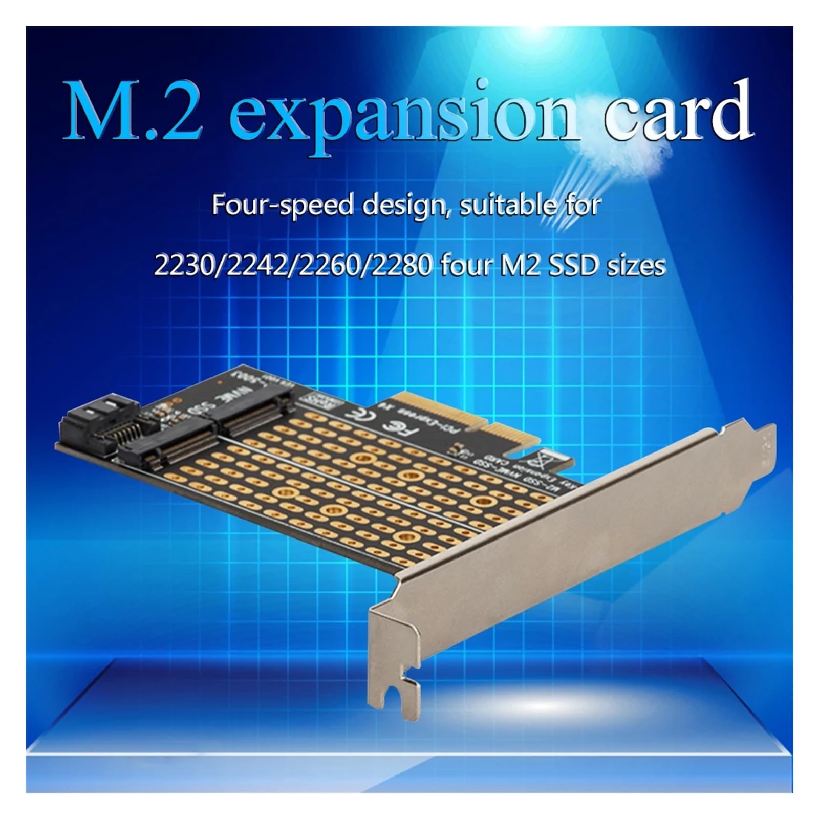 1 szt. Podwójna karta adaptera M.2 na PCI-E 3.0 X4 dla M2 SSD Obsługiwane rozmiary 2230 2242 2260 2280