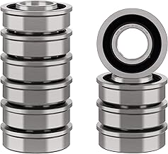 XiKe 10 Pack Flanged Ball Bearing ID 1/2" x OD 1-1/8", Suitable for Lawn Mower, Wheelbarrows, Carts & Hand Trucks Wheel Hub, Replacement for MTD, Honda, 12118 ＆ Rotary 324 Etc.