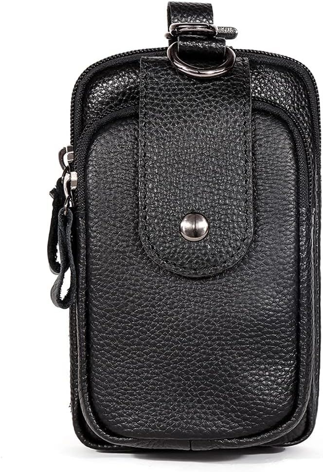 Leather Waist Pack Phone Belt Bag for Men Loop Holster Wallet Cellphone Case Pouch Pack Clip Money Purse
