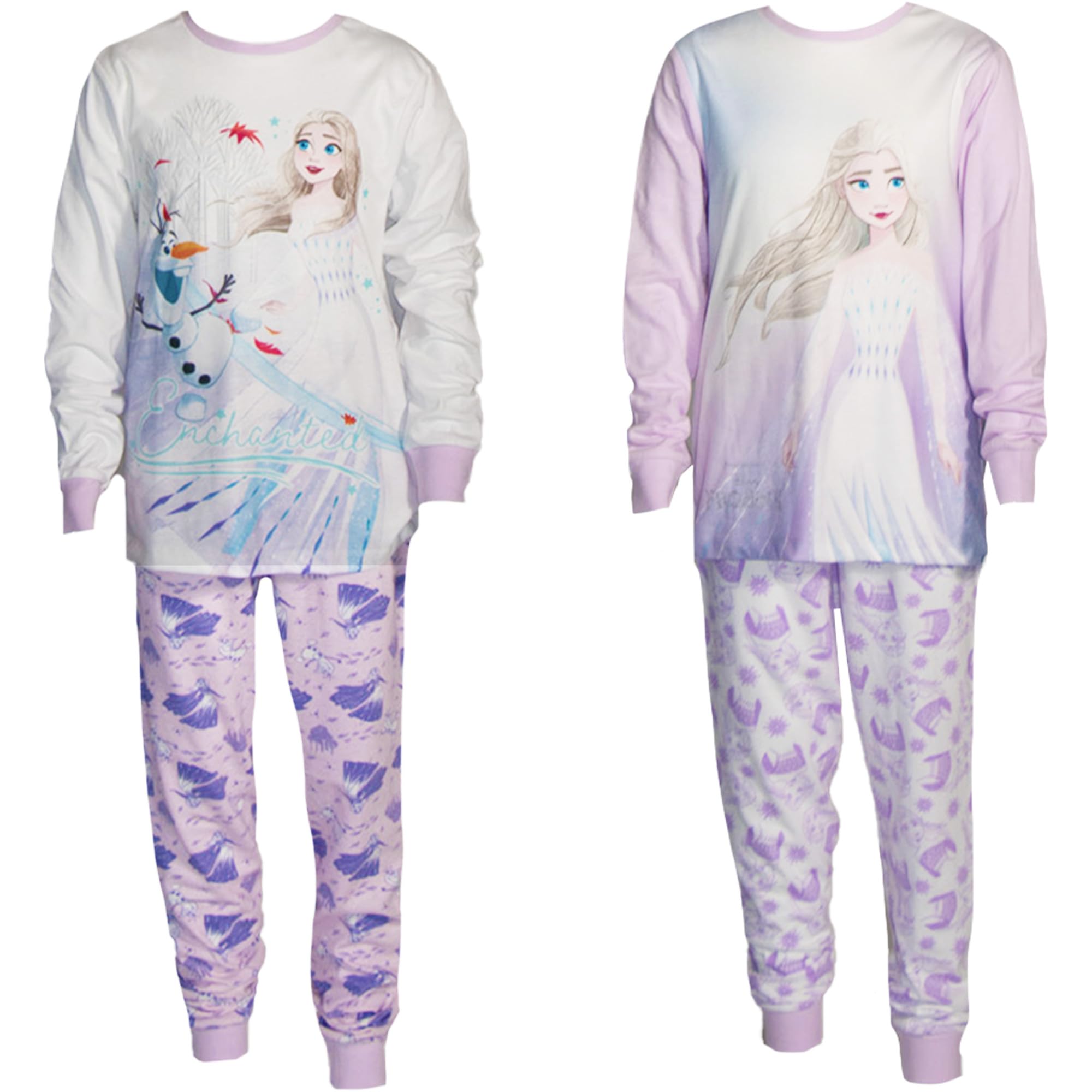 Disney Set pigiama per bambini Frozen & Stitch, confezione da 2 disegni incantati e adorabili, comodi e morbidi pigiami per ragazze e ragazzi, taglie da 5 a 6 a 13-14 anni, perfetto per divertirsi a