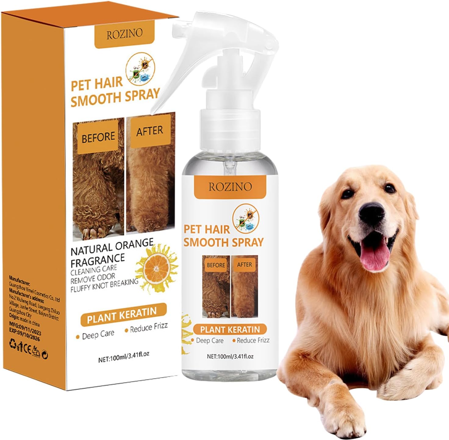Pet Hair Remover & Conditioner for Pet Hair | 100 ml Hair Remover and Knot Care without Rinsing | Home Care Product for Matted Hair, Stubborn Tangles and Fur