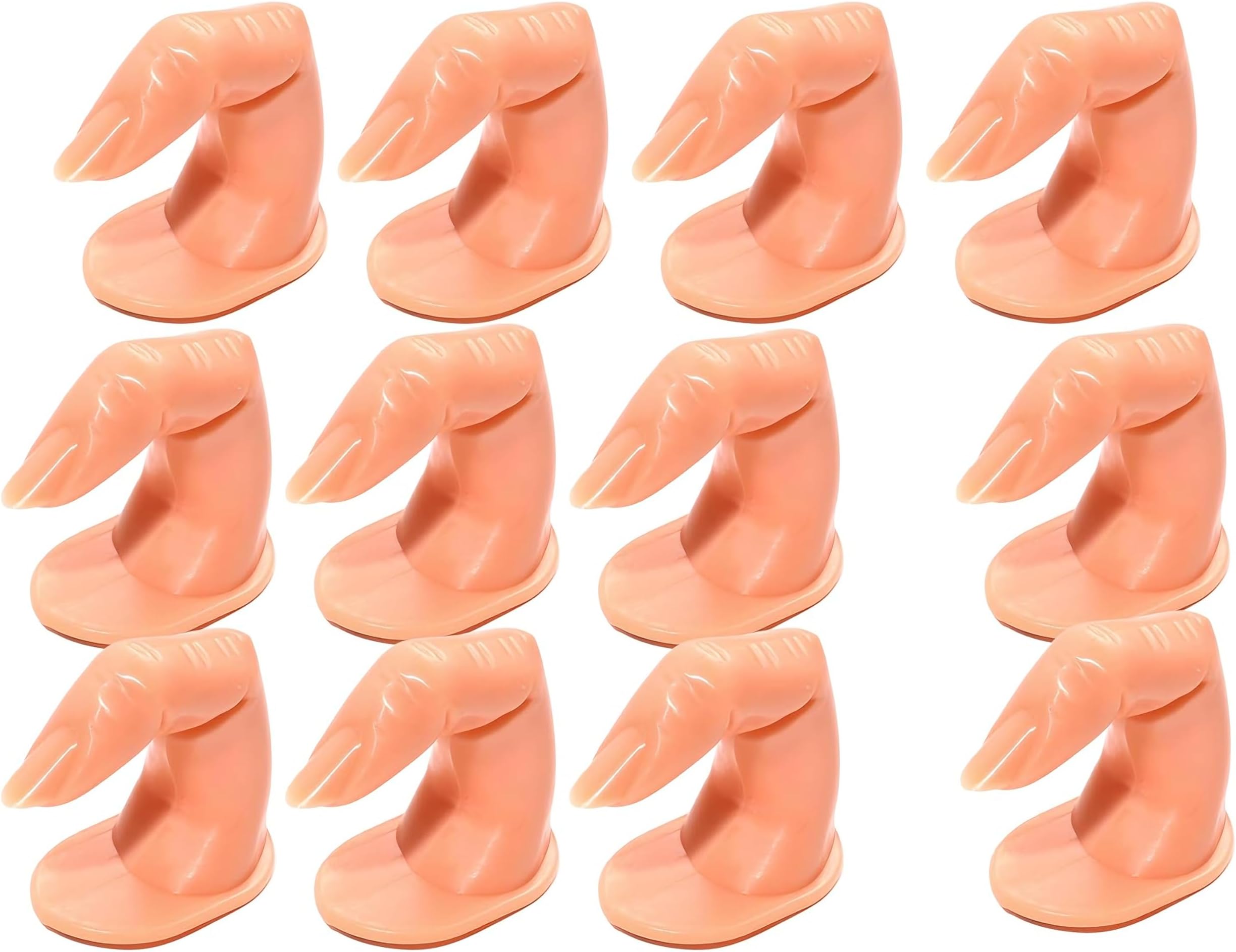 12pcs Practice Manicure Fingers with False Nails, Decoration Training Fingers for Acrylic, Gel and Nail Art