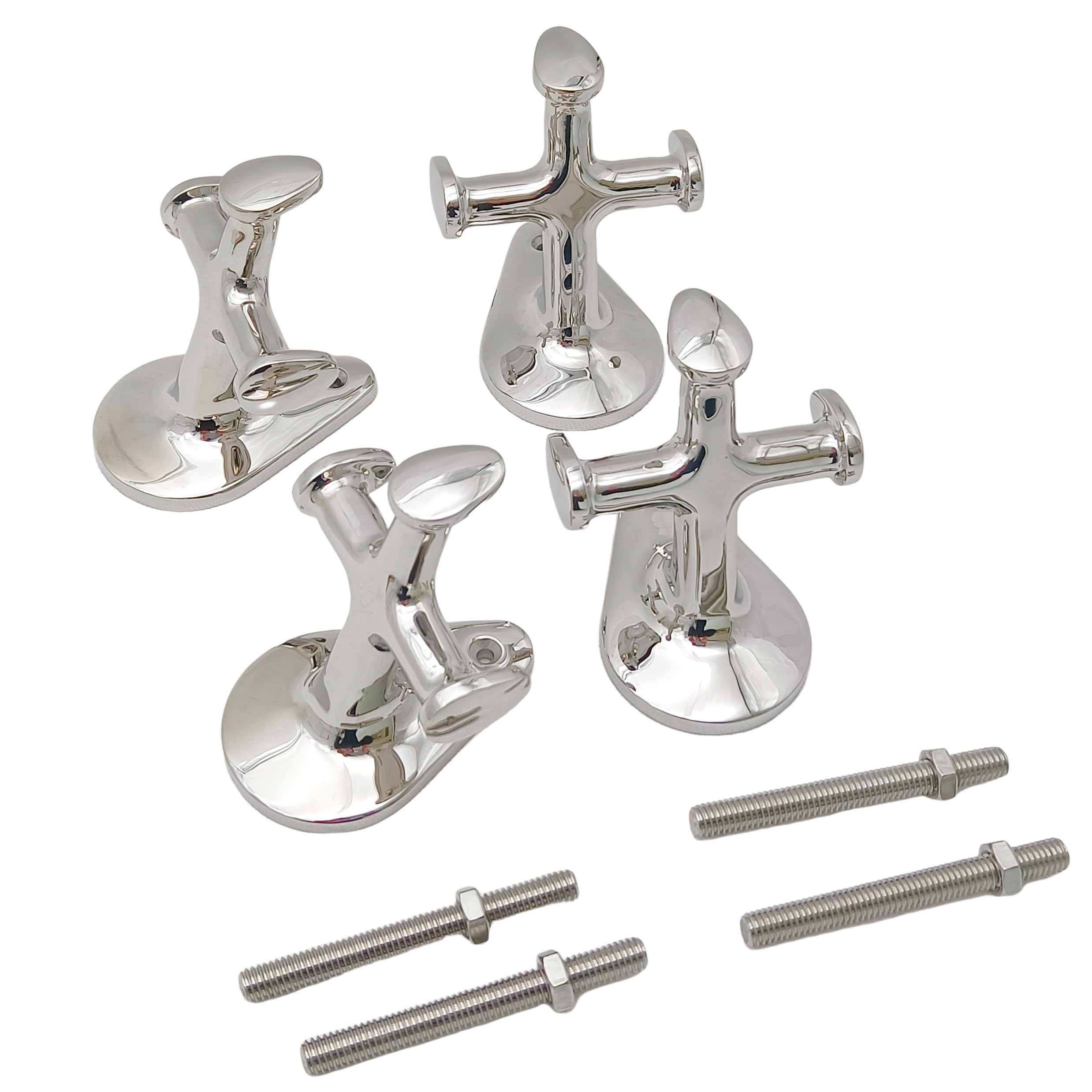 Marine Poller 4 PCS Marine Grade 316 Edelstahl Einzel Kreuz Poller Heavy Duty Klampe für Marineboote