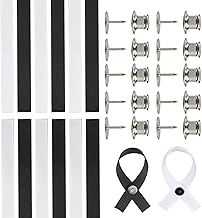 Pack of 30 Sew-Free Hangers for Textiles, 180 x 12 mm Sew-Free Hangers for Terry Towelling, Towel Hangers without Sewing, Loops Towel Hanger for Bathroom, Towel, Cloth, Decorative Items, Black/White