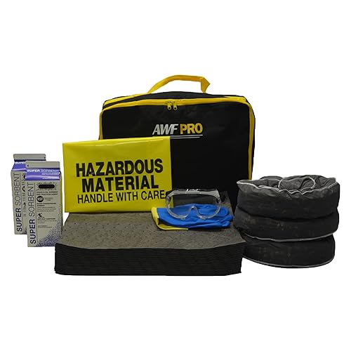 AWF PRO Kit de derrames universal para camionero portátil, 32 piezas perfecto para camiones, restaurantes, vehículos y hogares. Contiene súper