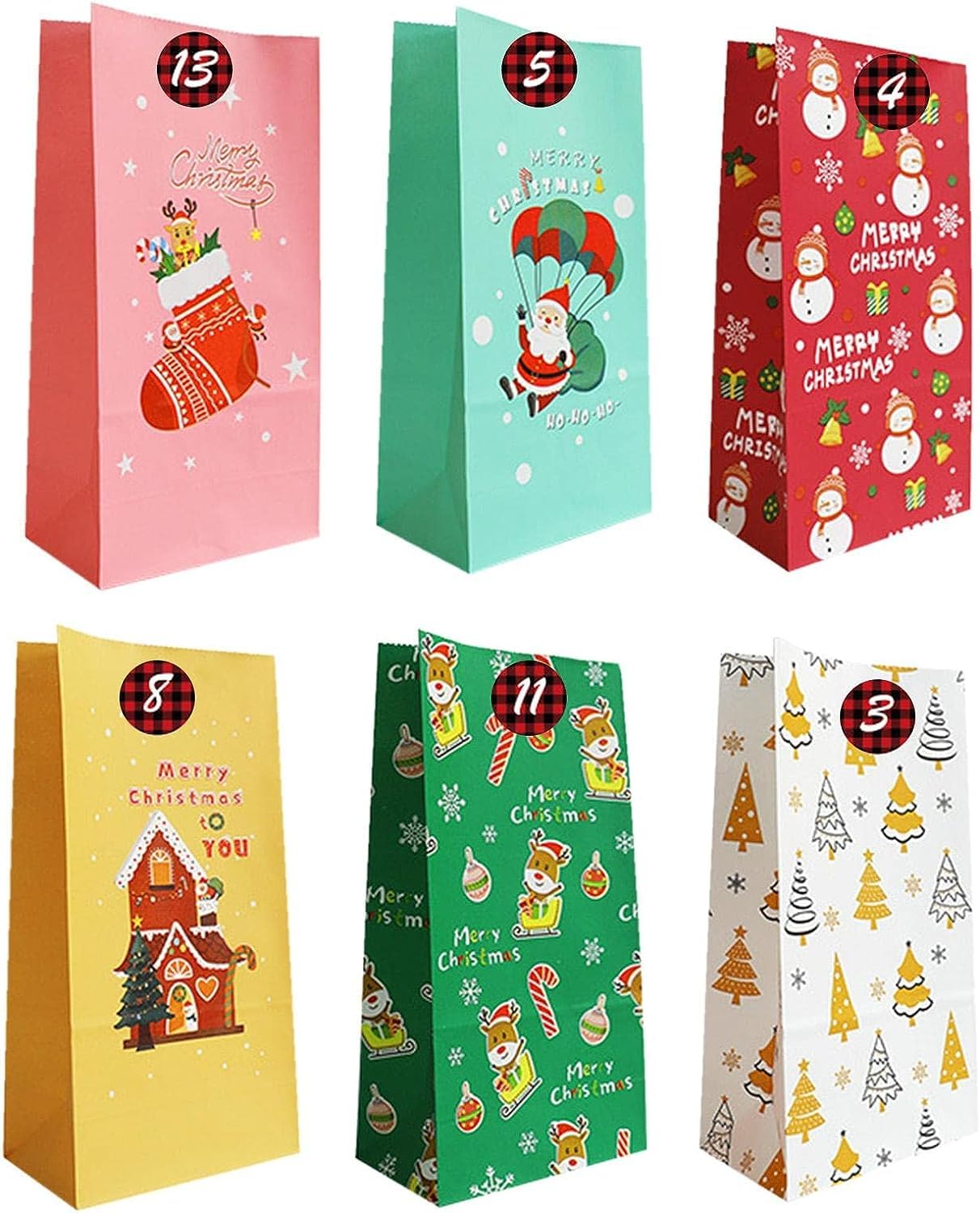 Amazon | クリスマス グッズ バッグ紙 | アドベントカレンダー紙袋