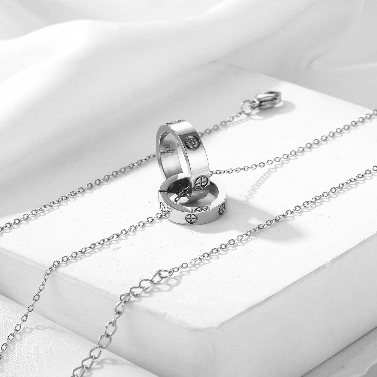 18K Heart-Shaped Necklace,Cross Pendant | Cute and Exquisite Women's Love Pendant Necklace , Women Dainty Jewelry Valentines Day for Women Teen - Image 4