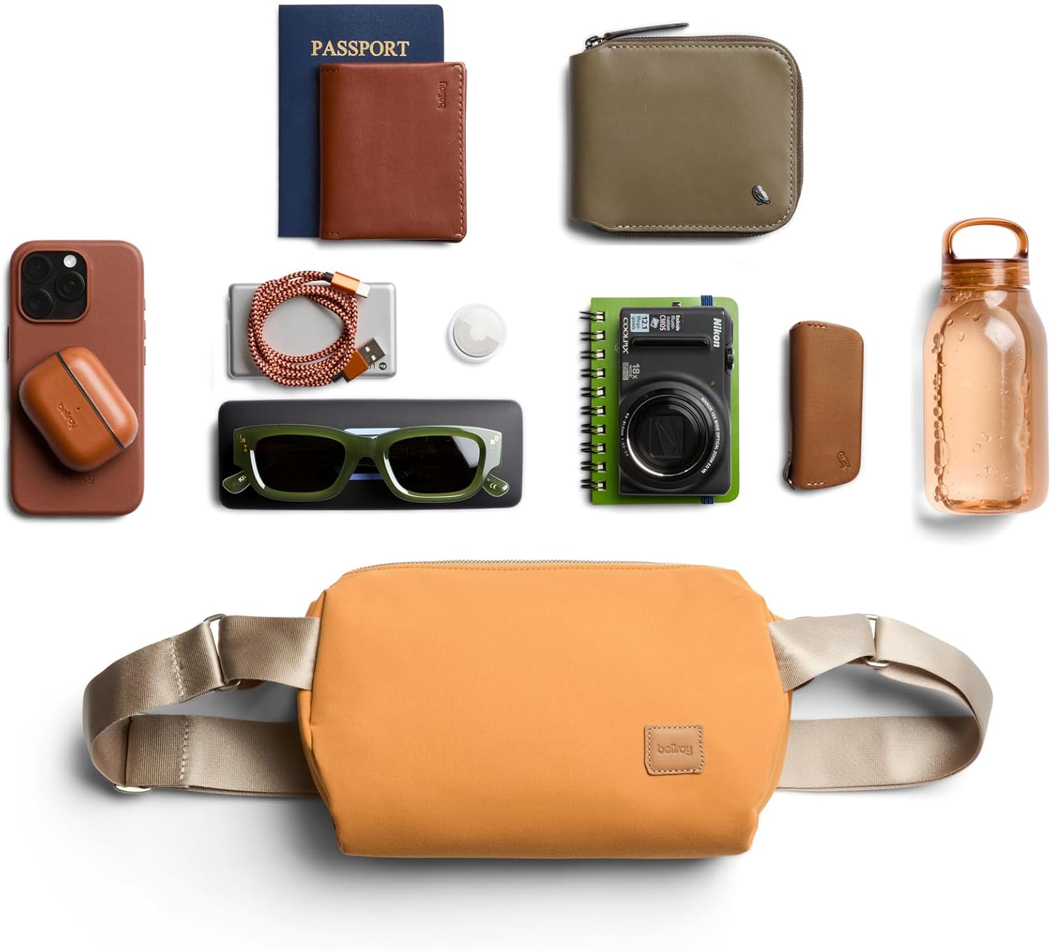 Bellroy Classic Sling (everyday 5 liter minimalist crossbody bag with internal organization, adjustable crossbody strap, and auto-compression system) - Butterscotch - Image 6